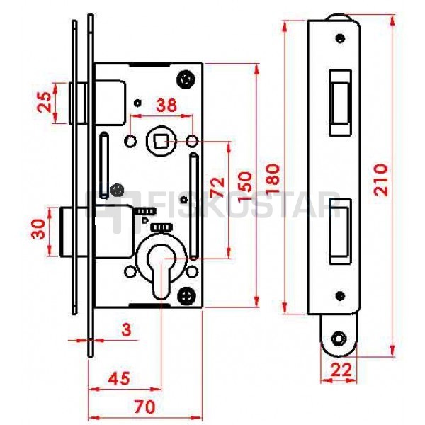 Ukseluku Komplekt Zv45 Zn Vasak 30 30 Al Ni Sudamik Link Plaadiga Cr Fiskostar Ou