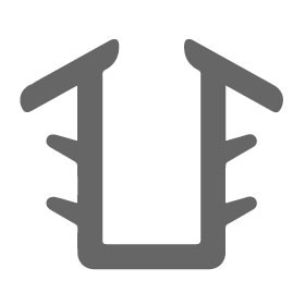 Tihend 4215, U-profil, 4 mm klaasile MU (RAL9017) EPDM