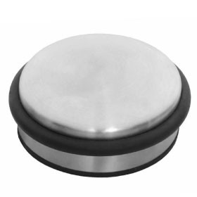 Door-stopper PUCK, brushed stainless steel AISI-304