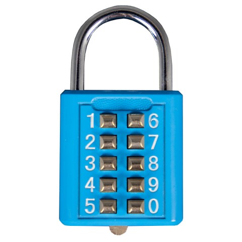Combination padlock 40 mm blue