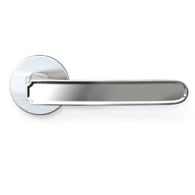 Door handle FRAME on round rose (SC)