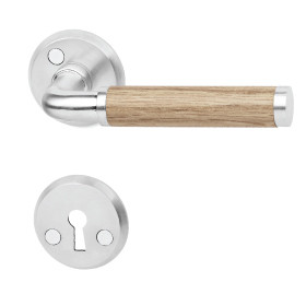 Door handle A385 with keyhole escutcheon, 38-42 mm doors HCR+TA (SC)