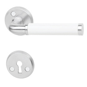 Door handle A384 with keyhole escutcheon, 38-42 mm doors HCR+VA (SC)