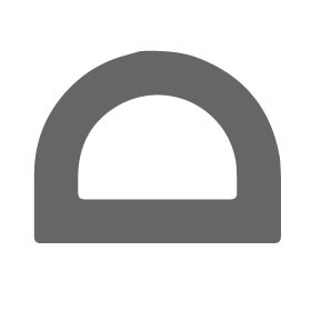 Rubber profile D 10x12 mm Black EPDM with glue