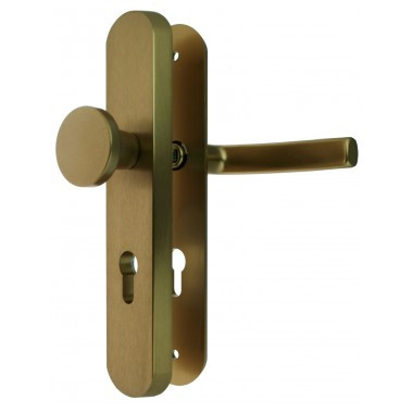 Door handle 143/door knob 7071 + security plate PZ72 mm F4