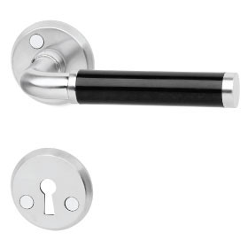 Door handle A383 with keyhole escutcheon, 38-42 mm doors HCR+MU (SC)