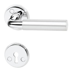 Door handle A387 with keyhole escutcheon, 38-42 mm doors CR+HCR (SC)