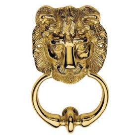 Door knocker BEAR, polished brass