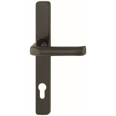 Door handle London + handle plate narrow PZ92/67-72 mm Silver + screws