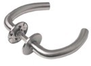 Door handle 10767 with keyhole escutcheon 4x50-19 mm, 36-70 mm doors MRST/AISI-304 (SC/E)
