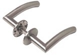 Door handle 10768 with keyhole escutcheon 4x50-19 mm, 36-70 mm doors MRST/AISI-304 (SC/E)