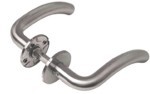 Door handle 11760 with keyhole escutcheon 4x50-19 mm, 36-70 mm doors MRST/AISI-304 (SC/E)