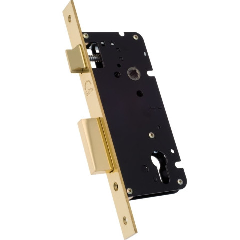 Lock case 2210 PZ 90/50 + straight striker 357 satin brass