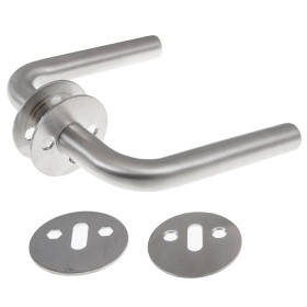 Door handle + key escutcheon MRST/AISI-304 (SC)