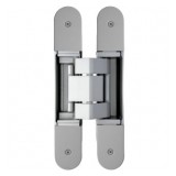 Concealed hinge with 4 covers INVISACTA 31X190 mm 3D Satinized silver with caps