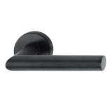 Door handle AMSTERDAM on round rose with privacy set, 37-47 mm doors MU/AISI-304 (SC)