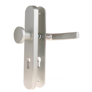 Door handle 143/door knob 7071 + security plate PZ72 mm F1