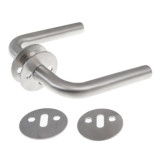 Door handle + key escutcheon MRST/AISI-304 (SC)