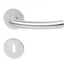Door handle 10767 with keyhole escutcheon 4x50-19 mm, 36-70 mm doors MRST/AISI-304 (SC/E)